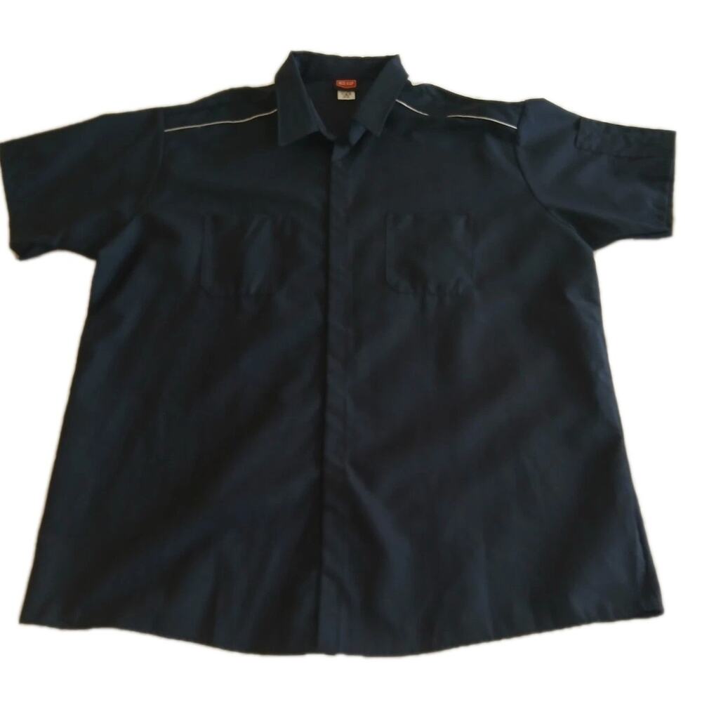 Red Kap Work Shirt Mens 3XL Navy Blue 2 Pocket Work Uniform Short Sleeve Utility